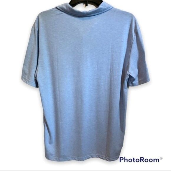 SHEIN Mens Basic Light Blue Polo Shirt Size Medium - Picture 3 of 4